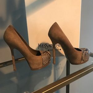Yves Saint Laurent | Shoes | Ysl Nude Suede Pumps | Poshmark